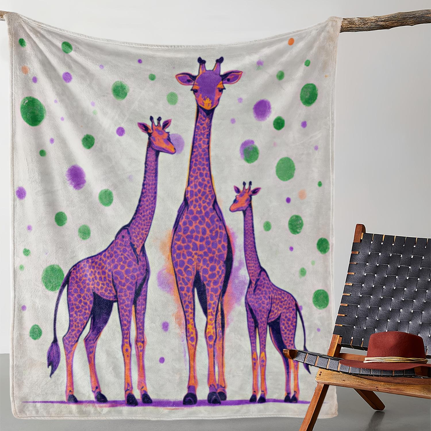 1pc Zeal Lily Flannel Blanket - Soft Warm Throw with Giraffe Pattern, Purple & Green Accents - All-Season Couch, Bed, Travel 75x90cm28x35in
1pc Zeal Lily Flannel Blanket - Soft Warm Throw with Giraffe Pattern, Purple & Green Accents - All-Season Couch, Bed, Travel 75x90cm28x35in