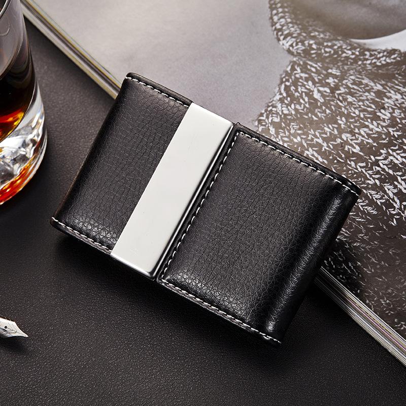 PU Leather Name Card Holder Metal Credit Card Case Pocket Holder Magnetic Business Card Case чорний
PU Leather Name Card Holder Metal Credit Card Case Pocket Holder Magnetic Business Card Case чорний