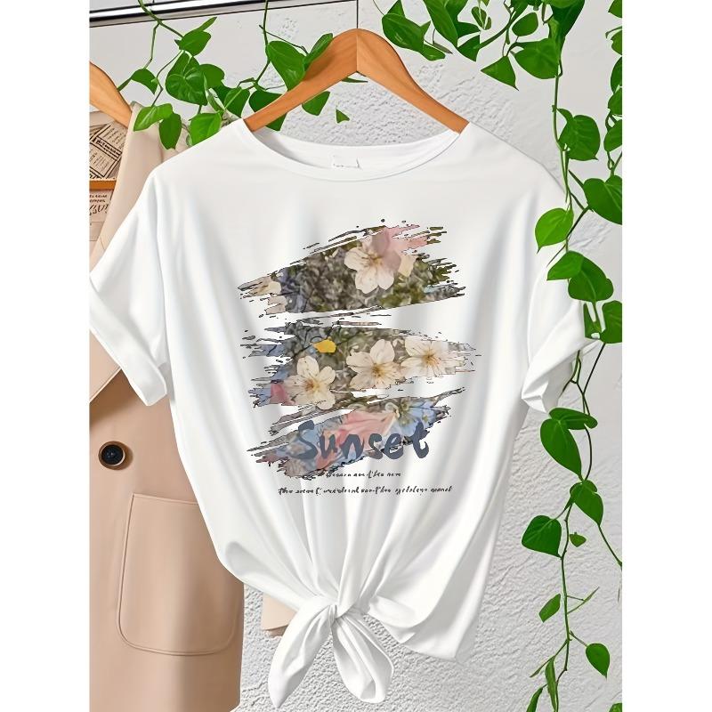 European Size Women S Plus Size Floral Print T-Shirt - Casual & Stylish, White Crew Neck with Vibrant Watercolor Flowers, Soft & Comfortable Fit S белый
European Size Women S Plus Size Floral Print T-Shirt - Casual & Stylish, White Crew Neck with Vibrant Watercolor Flowers, Soft & Comfortable Fit S белый