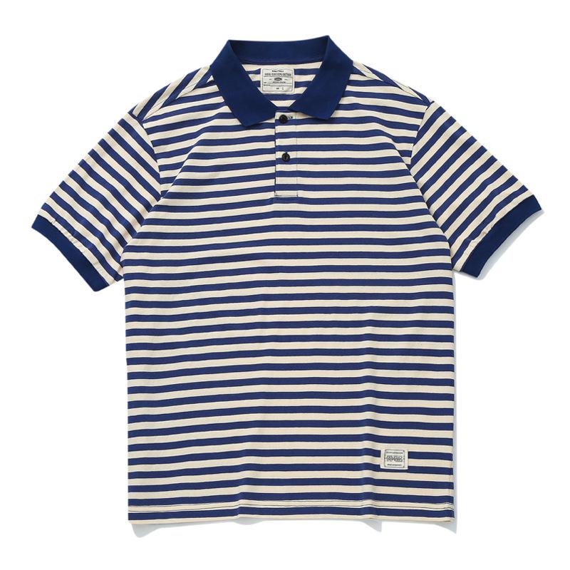 Vintage Sailor Striped Cotton Polo Shirt for Men - Summer Short Sleeve Turn-Down Collar XL
Vintage Sailor Striped Cotton Polo Shirt for Men - Summer Short Sleeve Turn-Down Collar XL