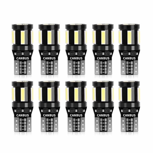 SUPAREE T10 LED Explosive White Position Lamp, 10 Pieces, Built-in Canceller, 10 SMD LED Elements, 30,000 Hours Lifespan, 12V Room Lamp/Small Lamp/Cle
SUPAREE T10 LED Explosive White Position Lamp, 10 Pieces, Built-in Canceller, 10 SMD LED Elements, 30,000 Hours Lifespan, 12V Room Lamp/Small Lamp/Cle