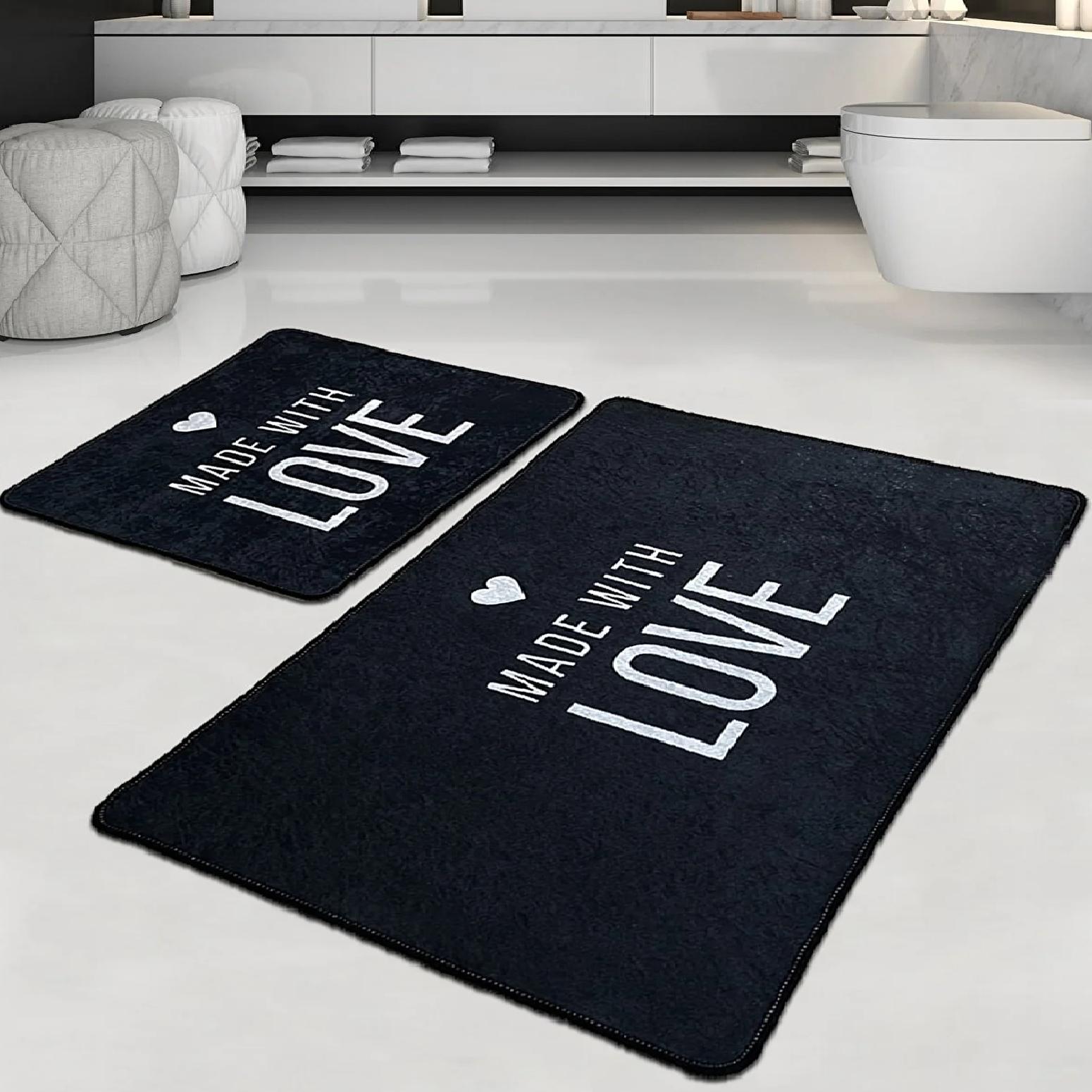 EPeddler Home Modern Письменная цифровая печать Нескользящая основа 2 шт. Набор ковриков для ванной, Набор для ванной комнаты 50 x 60 & 60 x 100 насыщенный черный/белый
EPeddler Home Modern Письменная цифровая печать Нескользящая основа 2 шт. Набор ковриков для ванной, Набор для ванной комнаты 50 x 60 & 60 x 100 насыщенный черный/белый