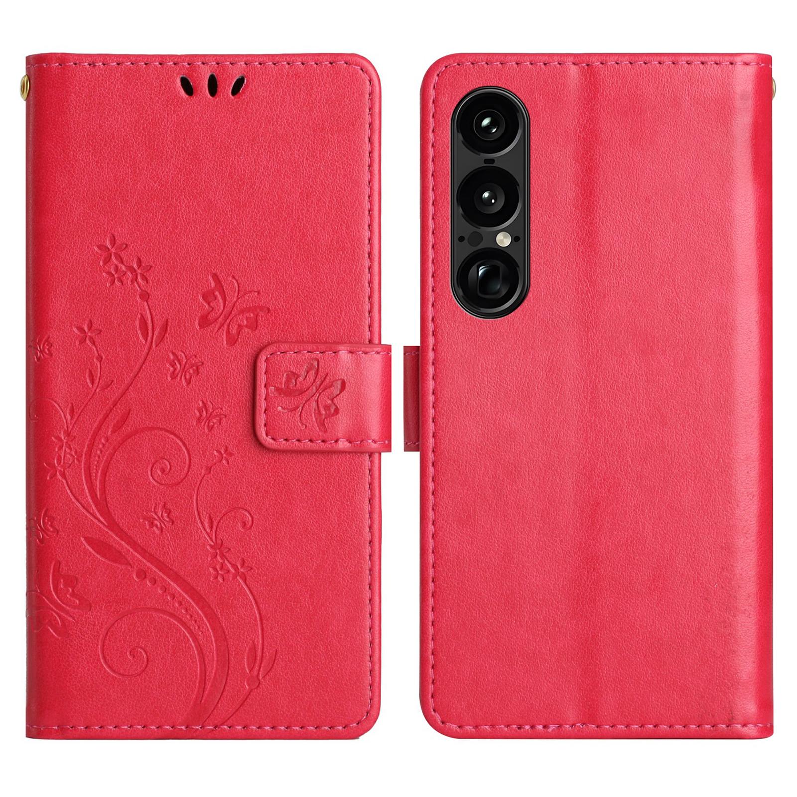 Кожаный чехол-кошелек для Sony Xperia 1 VII с тиснением в виде бабочки и цветка, чехол для телефона с ремешком Red
Кожаный чехол-кошелек для Sony Xperia 1 VII с тиснением в виде бабочки и цветка, чехол для телефона с ремешком Red