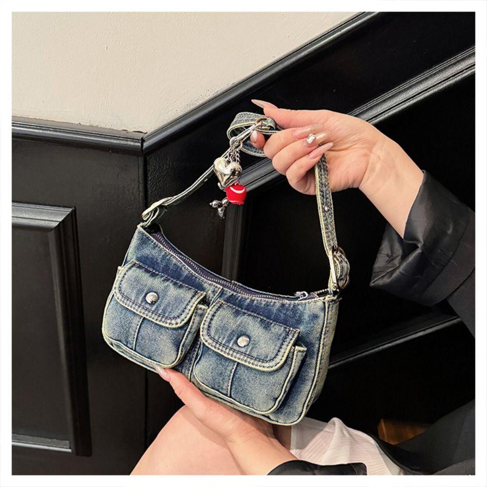Underarm Bag Spicy Girl Shoulder Bag Y2K Cloth bag Portable Retro Denim Bag Shopping джинсовий/чорний
Underarm Bag Spicy Girl Shoulder Bag Y2K Cloth bag Portable Retro Denim Bag Shopping джинсовий/чорний