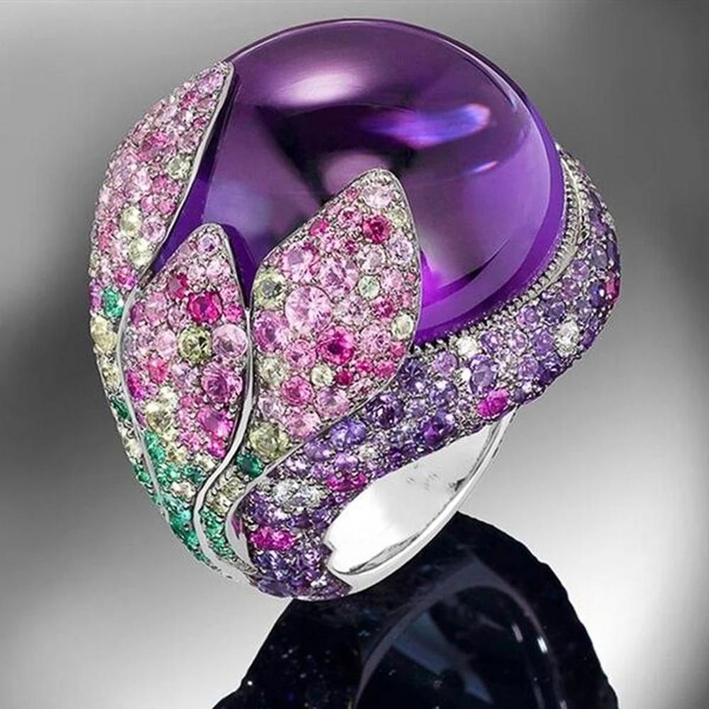 New Gorgeous Colorful Cubic Zircon Violet Imitation Pearl Rings for Women Dance Party Delicate Gift Ring Lady Fashion Zircon 7
New Gorgeous Colorful Cubic Zircon Violet Imitation Pearl Rings for Women Dance Party Delicate Gift Ring Lady Fashion Zircon 7