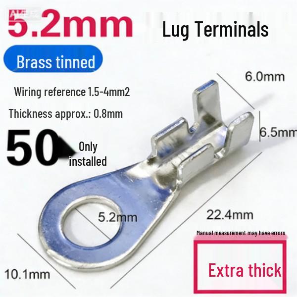 Pure Copper Round Terminal Connector for Car and Motorcycle Battery Cables
Pure Copper Round Terminal Connector for Car and Motorcycle Battery Cables