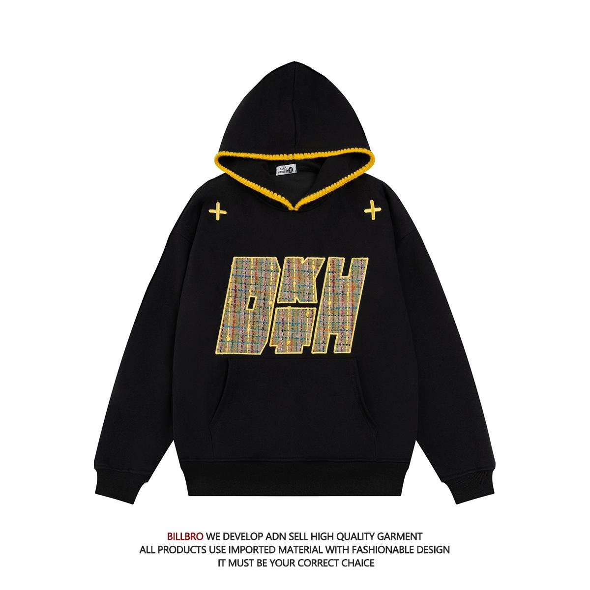 American retro ethnic style braided patch embroidery versatile loose trendy brand hooded sweatshirt for men and women XL
American retro ethnic style braided patch embroidery versatile loose trendy brand hooded sweatshirt for men and women XL