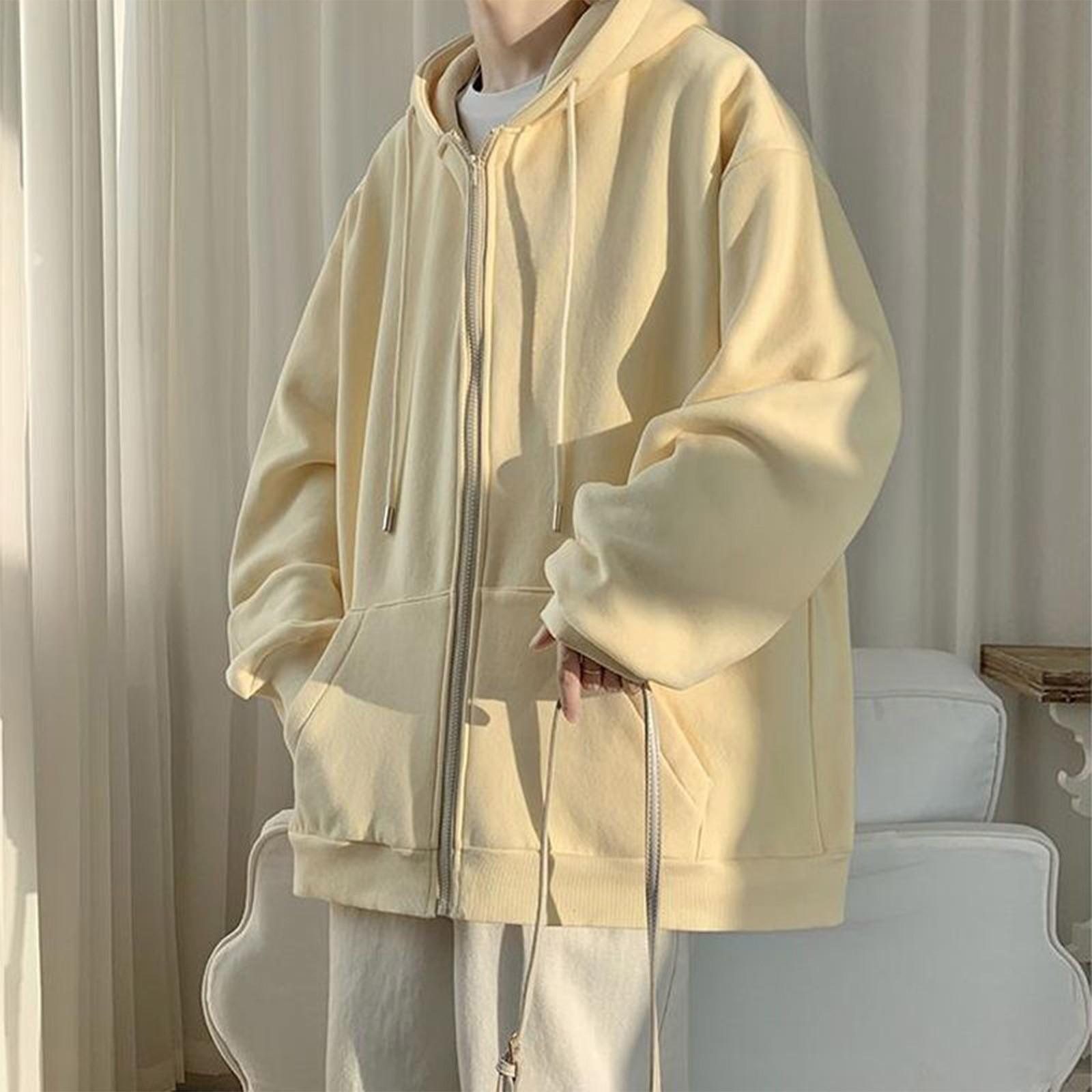 Мужская повседневная модная однотонная толстовка с длинными рукавами и капюшоном, с карманом на молнии L бежевый
Мужская повседневная модная однотонная толстовка с длинными рукавами и капюшоном, с карманом на молнии L бежевый