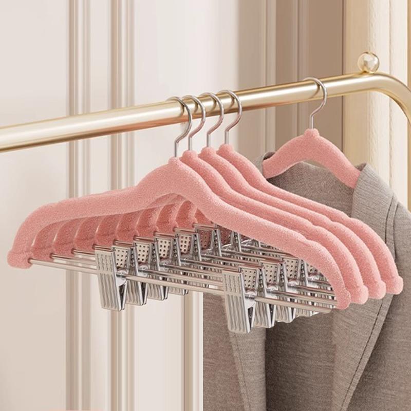 5pcs Non-slip Flocking Hangers for Home Use Seamless Integrated Clips Pants Rack Clothes Rack Adjustable Pants Clip Organization рожевий
5pcs Non-slip Flocking Hangers for Home Use Seamless Integrated Clips Pants Rack Clothes Rack Adjustable Pants Clip Organization рожевий