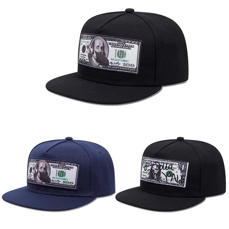 New Fashion Baseball Cap Men Cool Hip Hop Caps Adult Hundred Dollar Pattern Personalized Snapback Hats Men Women Gorra чорний
New Fashion Baseball Cap Men Cool Hip Hop Caps Adult Hundred Dollar Pattern Personalized Snapback Hats Men Women Gorra чорний
