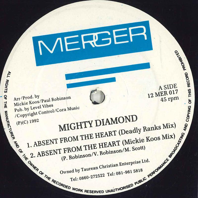 12inch Record MIGHTY DIAMONDS - Absent From The Heart 12MER017 MERGER RECORDS US Reggae, Ska & Dub Used
12inch Record MIGHTY DIAMONDS - Absent From The Heart 12MER017 MERGER RECORDS US Reggae, Ska & Dub Used