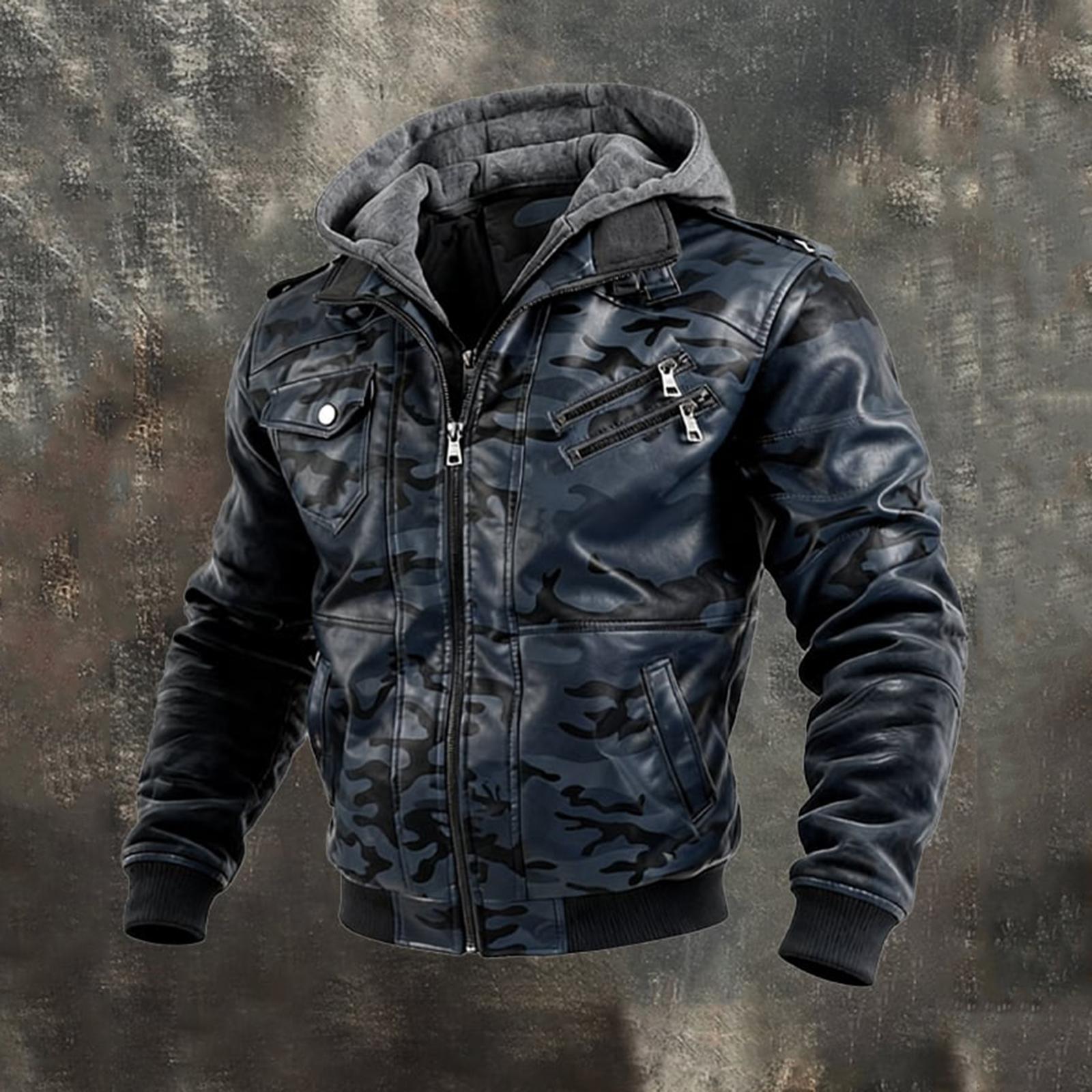 Men s Casual Fashion Camouflage Leather Jacket With Zipper Hood XXL синій
Men s Casual Fashion Camouflage Leather Jacket With Zipper Hood XXL синій
