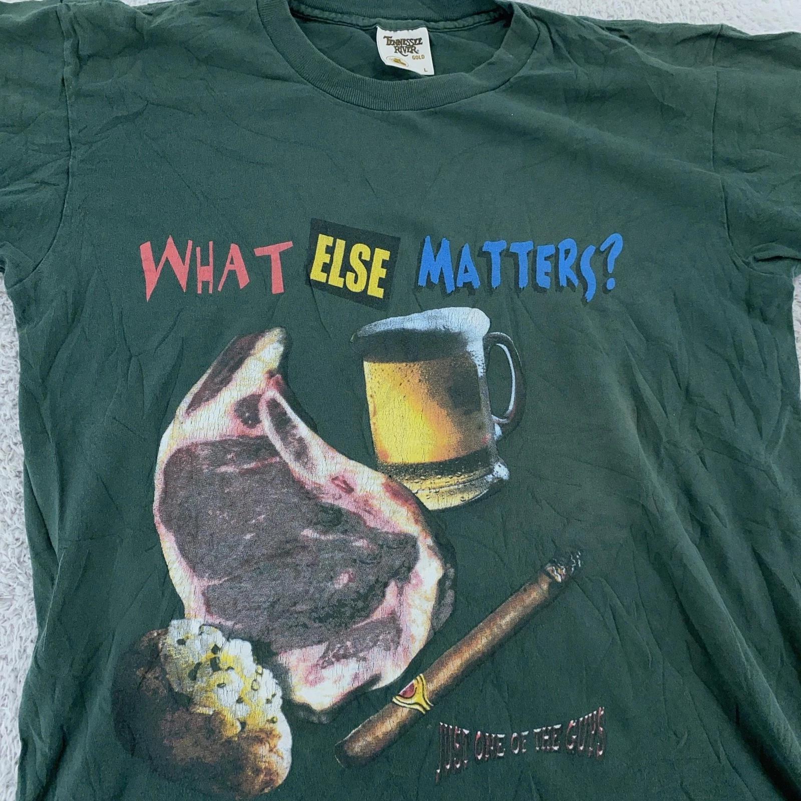 Vintage What Else Matters Beer Cigar Steak & Potato T-Shirt Large Joke Food 90s L
Vintage What Else Matters Beer Cigar Steak & Potato T-Shirt Large Joke Food 90s L