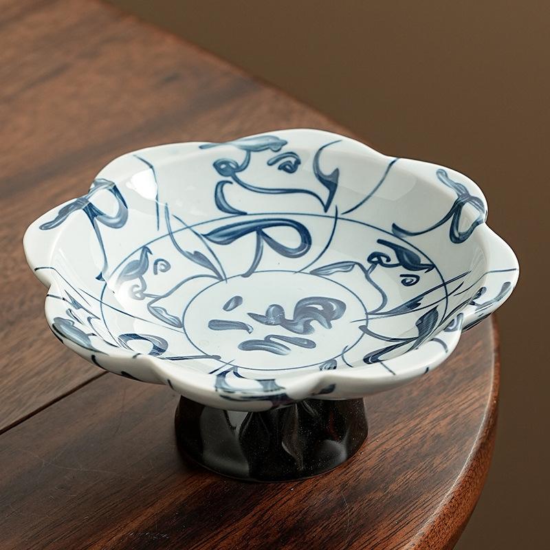 Blue and White Porcelain High Foot Dessert Plate Creative Ceramic Fruit Tray for Tea Room Dry Nuts Snacks Serving Tray
Blue and White Porcelain High Foot Dessert Plate Creative Ceramic Fruit Tray for Tea Room Dry Nuts Snacks Serving Tray