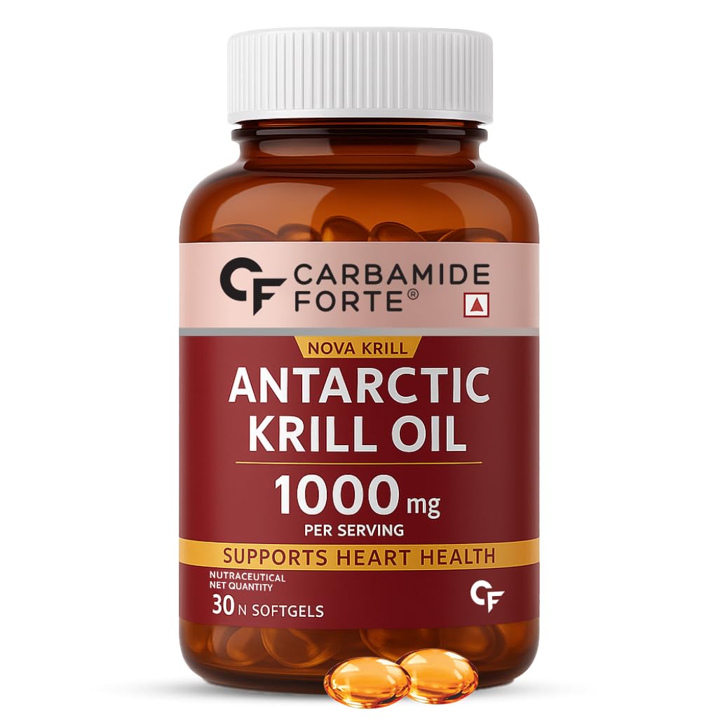 Carbamide Forte Antarctic Krill Oil 1000mg Omega 3 Capsules 30 Softgels for Heart Brain Joint Eye Skin Health
Carbamide Forte Antarctic Krill Oil 1000mg Omega 3 Capsules 30 Softgels for Heart Brain Joint Eye Skin Health