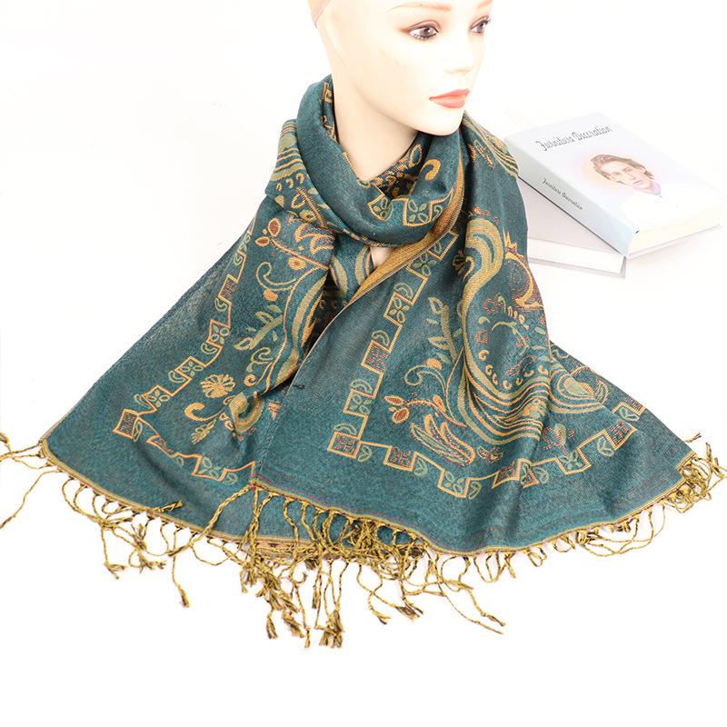 Женская мода Винтажный стиль Шаль жаккардовая с бахромой с узором «кешью» Женские дорожные аксессуары Большой шарф
Женская мода Винтажный стиль Шаль жаккардовая с бахромой с узором «кешью» Женские дорожные аксессуары Большой шарф