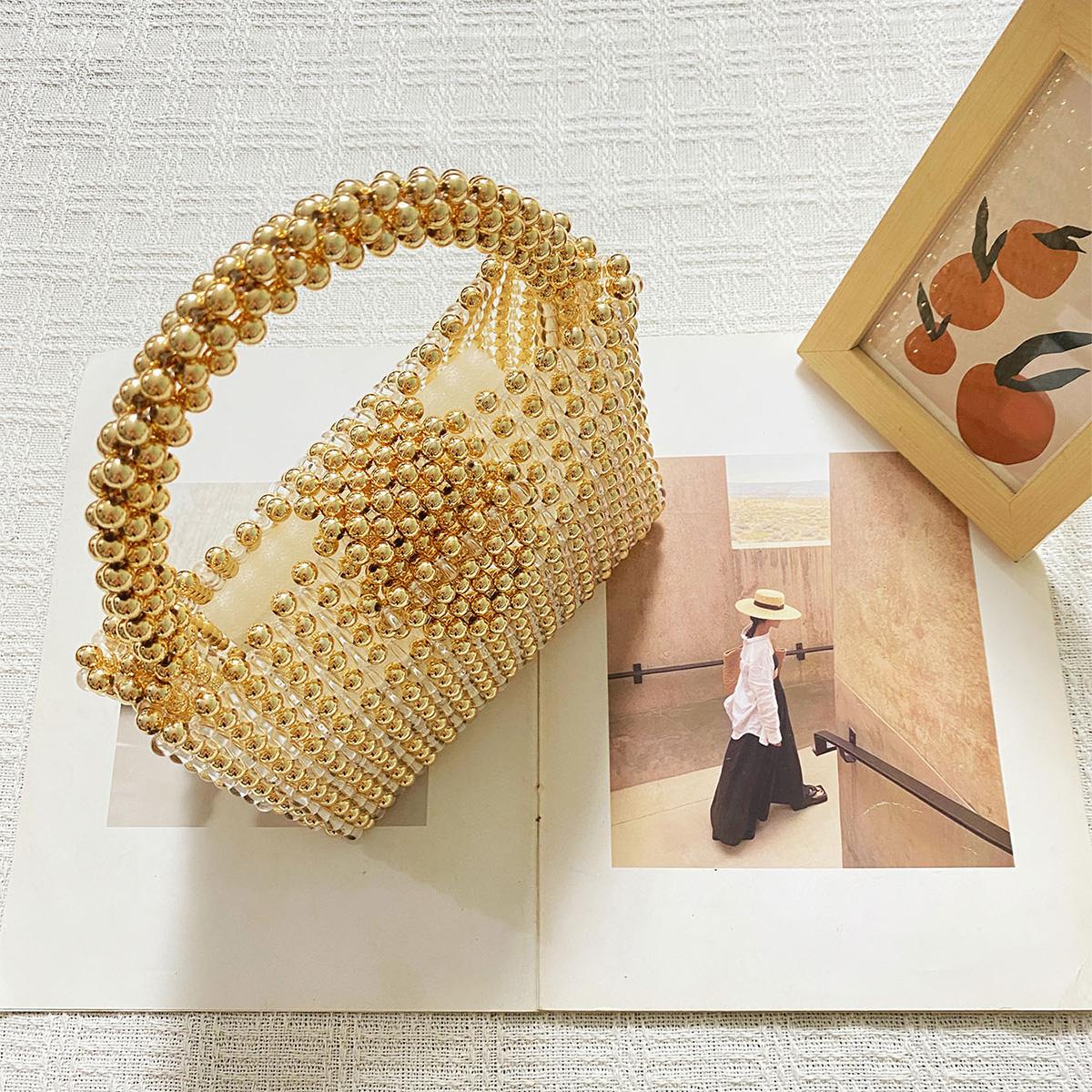 New Chinese Style Socialite with High-end and Niche Design, Handmade Beaded Vegetable Basket Woven Bag, Dinner Party Handbag золотой
New Chinese Style Socialite with High-end and Niche Design, Handmade Beaded Vegetable Basket Woven Bag, Dinner Party Handbag золотой