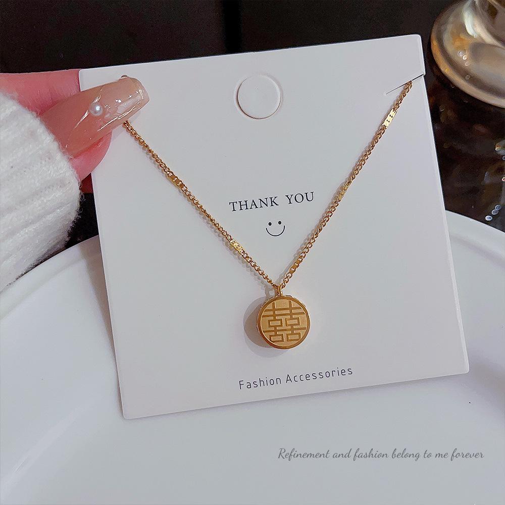 Elegant Fu Xi Pendant: Women s Titanium Steel Necklace with Chinese New Year Design, National Tide Style, Luxurious & Versatile Clavicle Chain.
Elegant Fu Xi Pendant: Women s Titanium Steel Necklace with Chinese New Year Design, National Tide Style, Luxurious & Versatile Clavicle Chain.