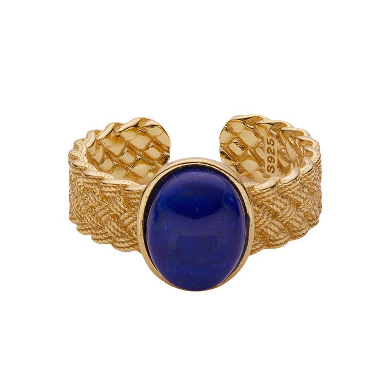 Niche Retro High-End Open Ring S925 Sterling Silver Inlaid With Natural Lapis Lazuli Powder Crystal Colored Treasure Ring For Women adjustable opening
Niche Retro High-End Open Ring S925 Sterling Silver Inlaid With Natural Lapis Lazuli Powder Crystal Colored Treasure Ring For Women adjustable opening