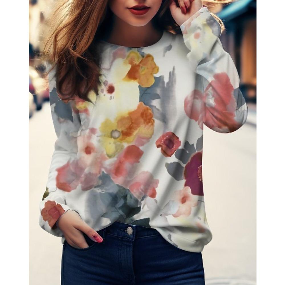 Весенне-осенние женские футболки с круглым вырезом, цветочным узором и 3D-принтом, модные повседневные футболки с длинным рукавом 5XL
Весенне-осенние женские футболки с круглым вырезом, цветочным узором и 3D-принтом, модные повседневные футболки с длинным рукавом 5XL