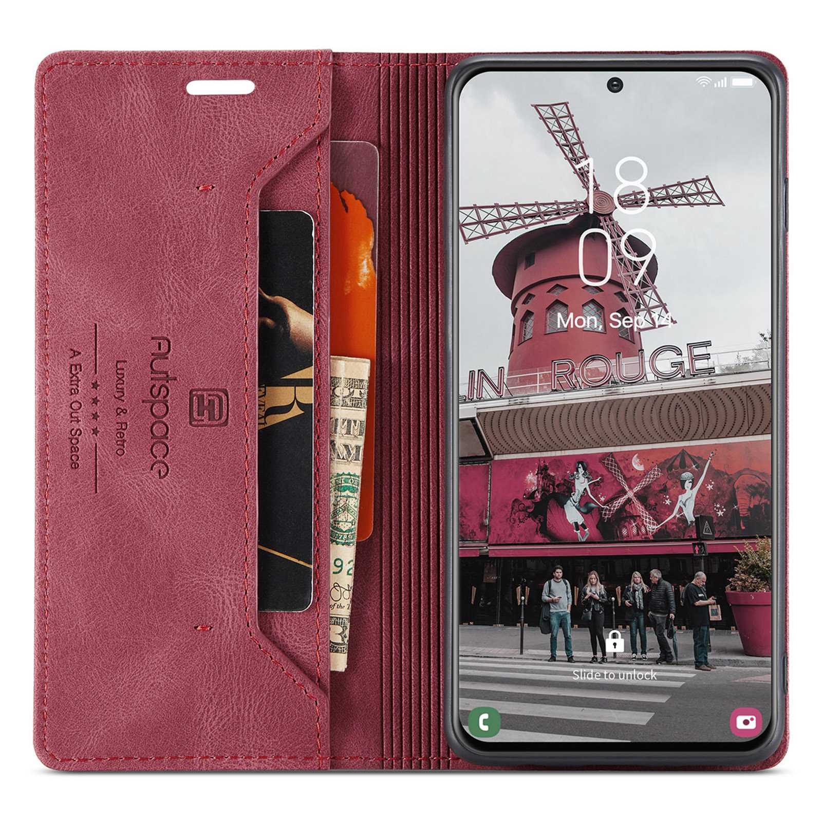 AUTSPACE A01 Series for Samsung Galaxy S21 FE 5G PU Leather Case RFID Blocking Wallet Flip Stand Cover Red
AUTSPACE A01 Series for Samsung Galaxy S21 FE 5G PU Leather Case RFID Blocking Wallet Flip Stand Cover Red