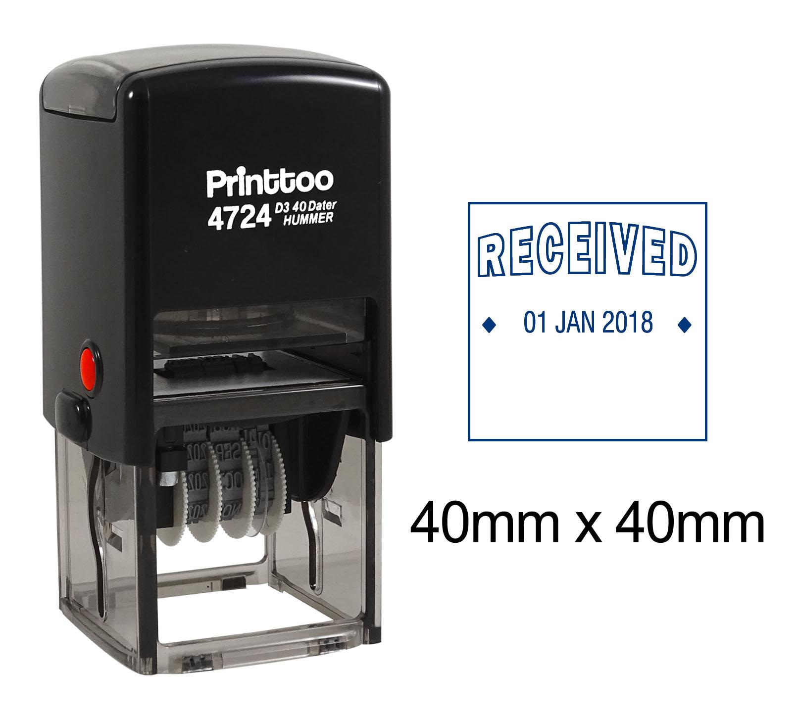 Printtoo Dater Stamp Self Inking With Received Text Office Stationery Date Rubber 40 mm x 40 mm.(Approx) синій
Printtoo Dater Stamp Self Inking With Received Text Office Stationery Date Rubber 40 mm x 40 mm.(Approx) синій