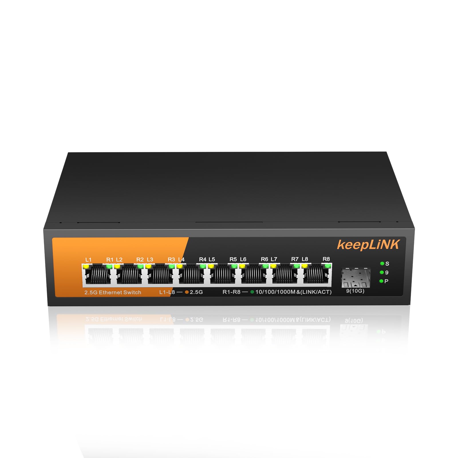 KeeLiNK PoE Hub 8 x PoE, сумісний до 135 Вт, 1 порт 10GbE, некерований комутаційний концентратор, металевий корпус, безшумний, 8 портів, 2,5 Гбіт/с SFP+
KeeLiNK PoE Hub 8 x PoE, сумісний до 135 Вт, 1 порт 10GbE, некерований комутаційний концентратор, металевий корпус, безшумний, 8 портів, 2,5 Гбіт/с SFP+