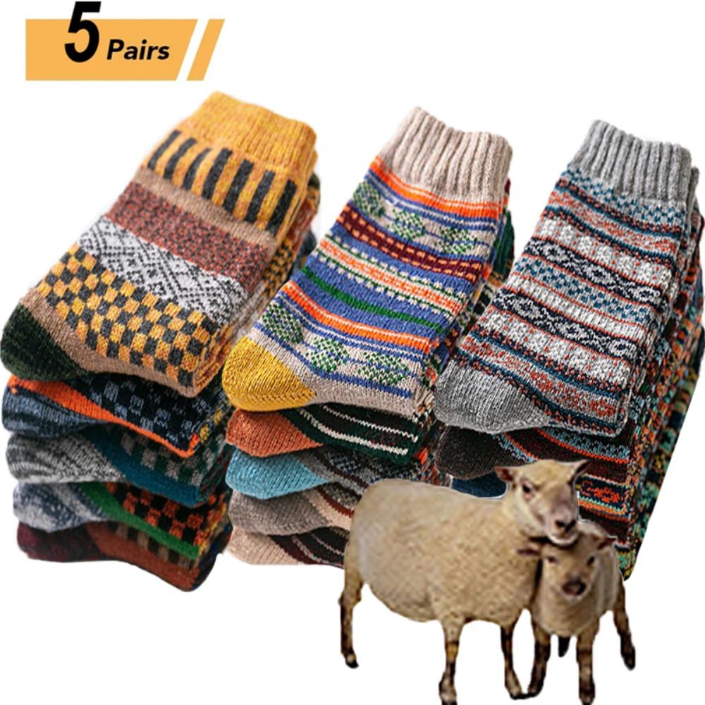 5Pairs Mid-Calf Thicken Socks Winter Stripes Wool Tube Socks Cozy Cotton Socks Men Hiking Style J
5Pairs Mid-Calf Thicken Socks Winter Stripes Wool Tube Socks Cozy Cotton Socks Men Hiking Style J