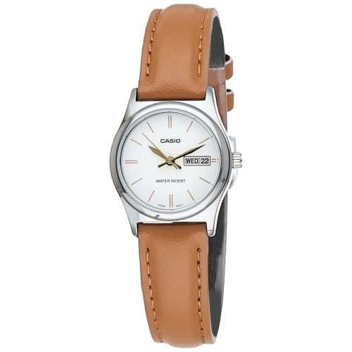 Casio LTP-V006L-7B2 Women s Brown Leather Band White Dial Day Date Analog Dress Watch
Casio LTP-V006L-7B2 Women s Brown Leather Band White Dial Day Date Analog Dress Watch