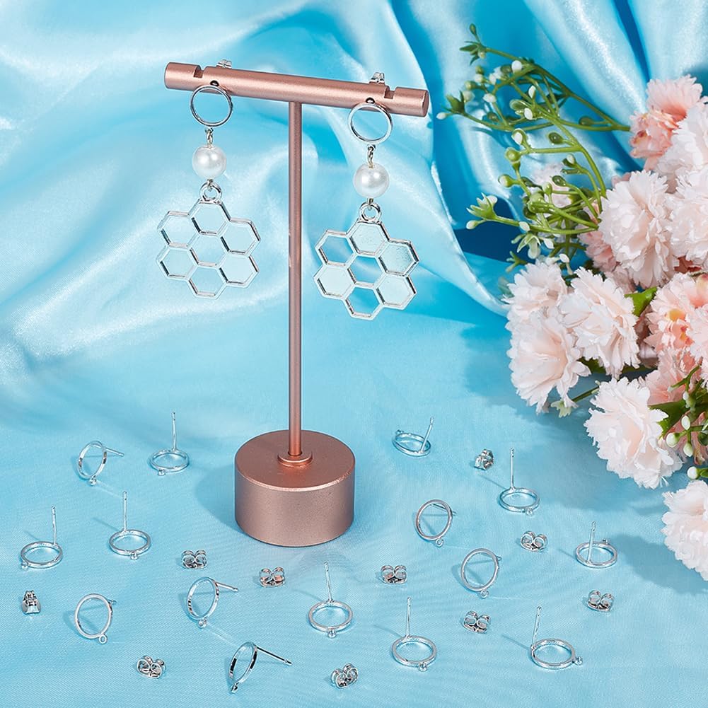 Beebeecraft 1 Box 20Pcs Circle Stud Earring Finding Platinum Plated Brass Geometry Round Hollow Earring Posts with Loop and 20Pcs Ear Back for
Beebeecraft 1 Box 20Pcs Circle Stud Earring Finding Platinum Plated Brass Geometry Round Hollow Earring Posts with Loop and 20Pcs Ear Back for