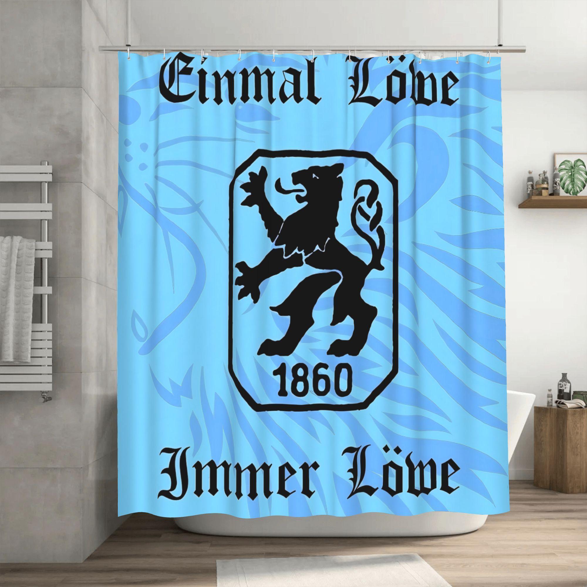 1860 German Football Club Shower Curtain - Durable Polyester, Fashionable Black & Blue Design with Lion & Floral Patterns, Machi 90x180cm
1860 German Football Club Shower Curtain - Durable Polyester, Fashionable Black & Blue Design with Lion & Floral Patterns, Machi 90x180cm