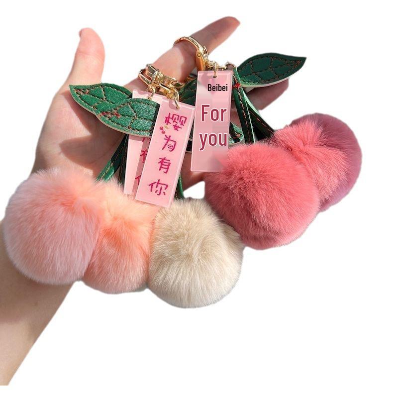 Плюшевый брелок-вишенка - Шарм из натурального меха кролика рекс, Милый аксессуар для сумки и Украшение для автомобиля Off-White
Плюшевый брелок-вишенка - Шарм из натурального меха кролика рекс, Милый аксессуар для сумки и Украшение для автомобиля Off-White