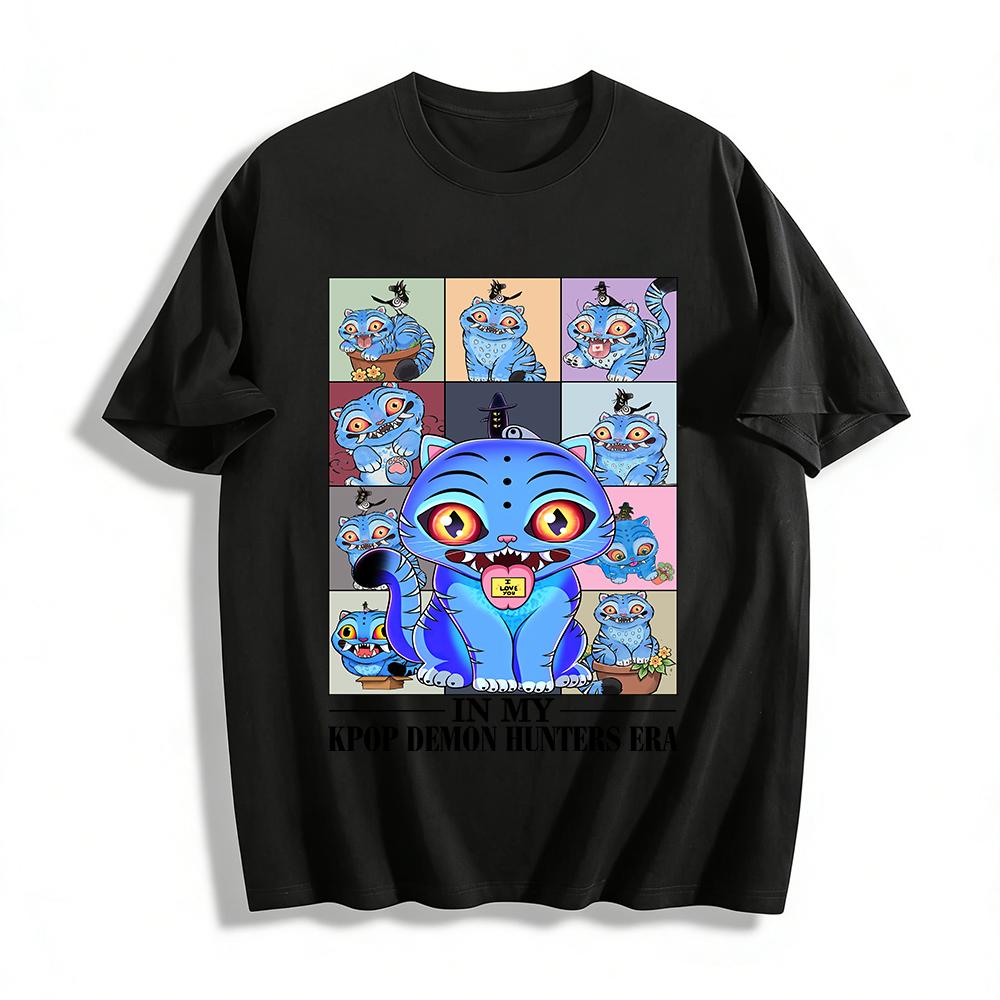 In My Kpop Demon Hunters Era Tee, Quirky Blue Cat Print Trendy Casual Top For Cat Lovers Pure cotton T-shirt XXS
In My Kpop Demon Hunters Era Tee, Quirky Blue Cat Print Trendy Casual Top For Cat Lovers Pure cotton T-shirt XXS
