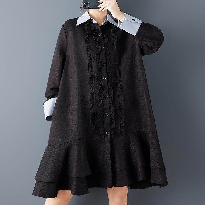 Spring Fashion: Color Block Ruffle Pleated Shirt Dress Large One Size
Spring Fashion: Color Block Ruffle Pleated Shirt Dress Large One Size