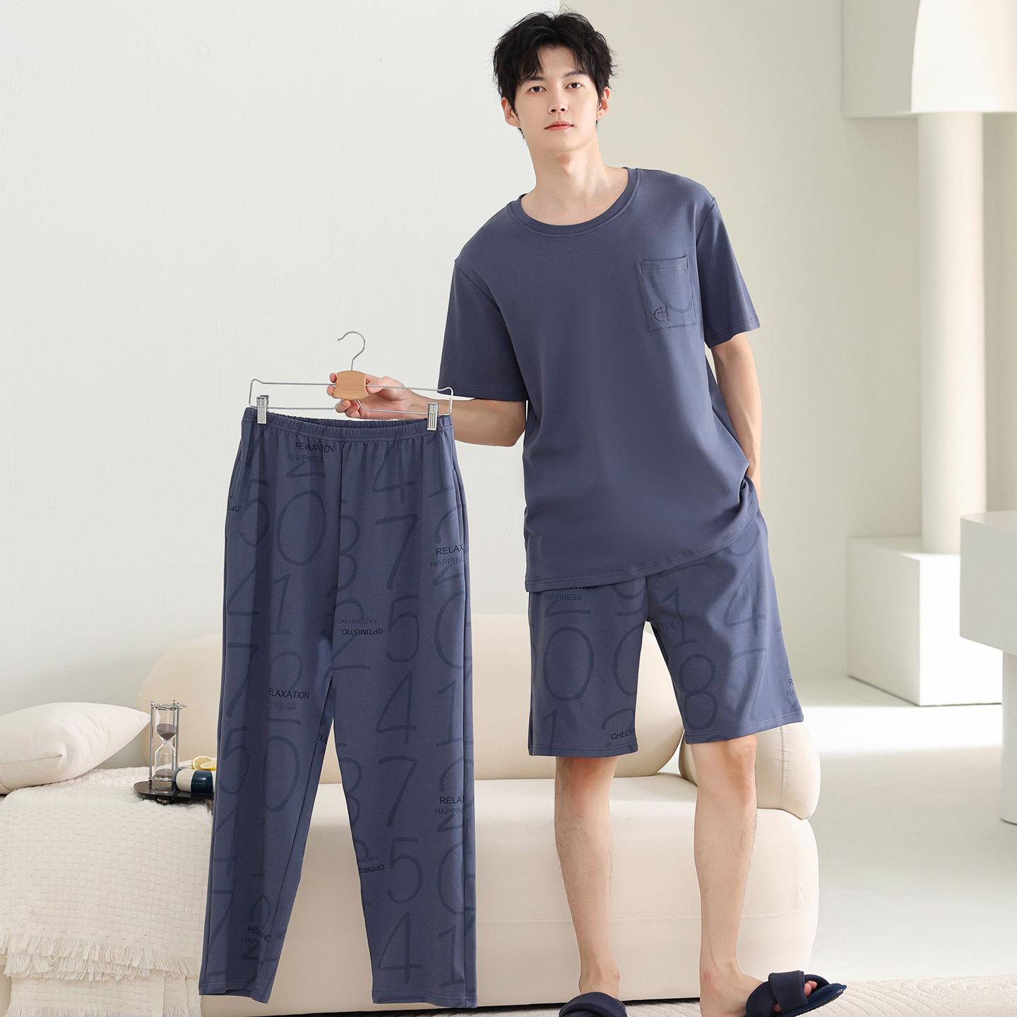 Men s Three-Piece Cotton Pajama Set - Short Sleeve, Shorts, and Long Pants for Summer. 3XL
Men s Three-Piece Cotton Pajama Set - Short Sleeve, Shorts, and Long Pants for Summer. 3XL