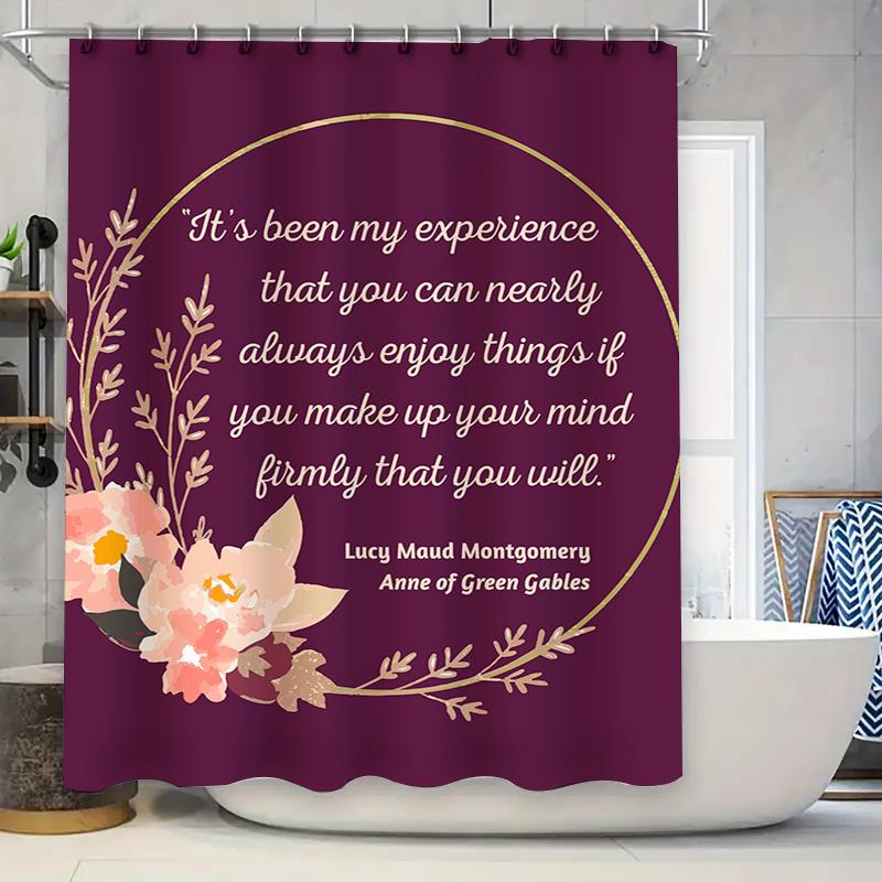 Purple Floral Shower Curtain With Inspirational Quote From Anne Of Green Gables Perfect For Bathroom Decor W60H190(CM)-1 Pcs
Purple Floral Shower Curtain With Inspirational Quote From Anne Of Green Gables Perfect For Bathroom Decor W60H190(CM)-1 Pcs