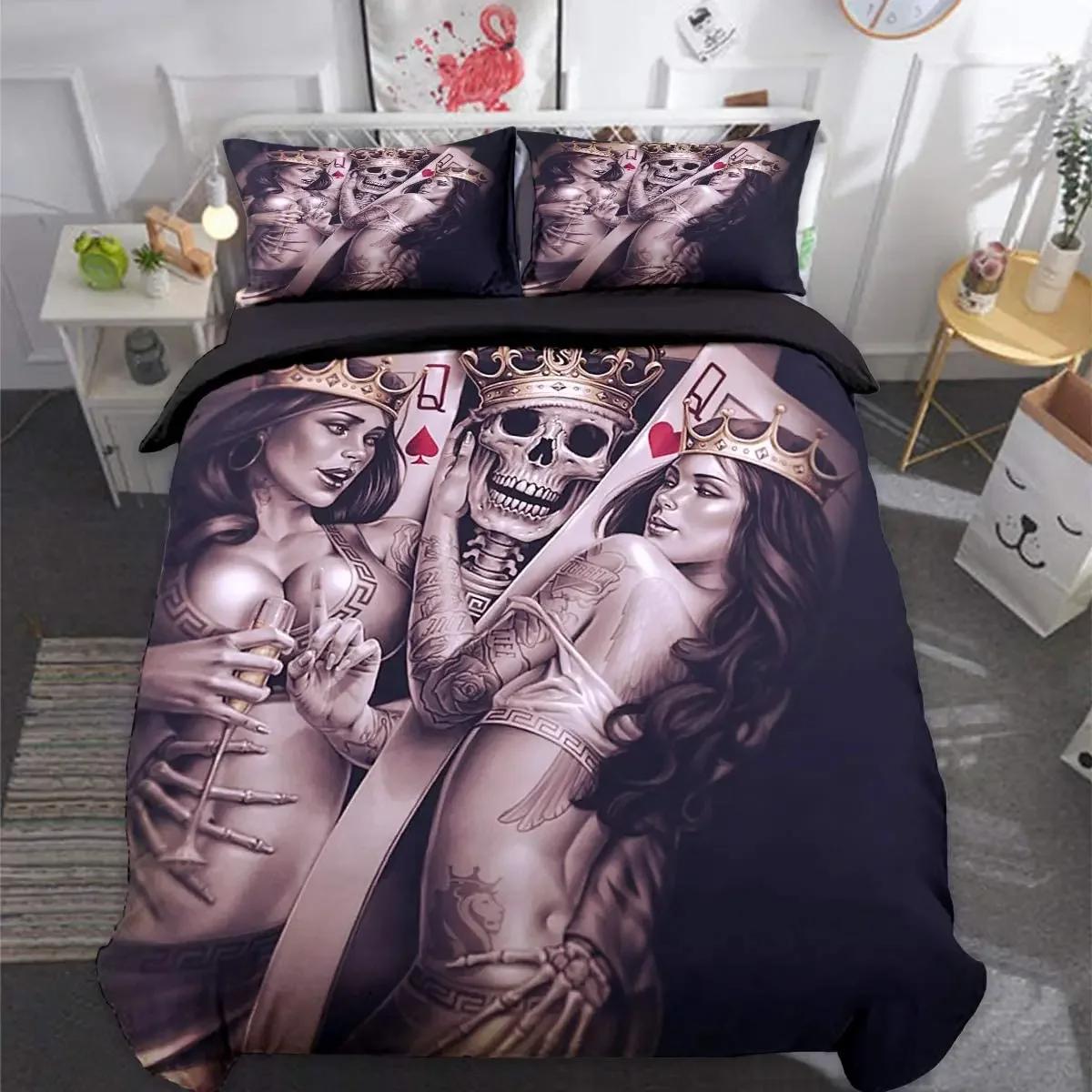 Skull Duvet Cover Golden Crown Bedding Set,3D Printed Halloween Skull With Two Beauty Quilt Cover Set,Crown Comforter Cover EU single(135x200cm)
Skull Duvet Cover Golden Crown Bedding Set,3D Printed Halloween Skull With Two Beauty Quilt Cover Set,Crown Comforter Cover EU single(135x200cm)