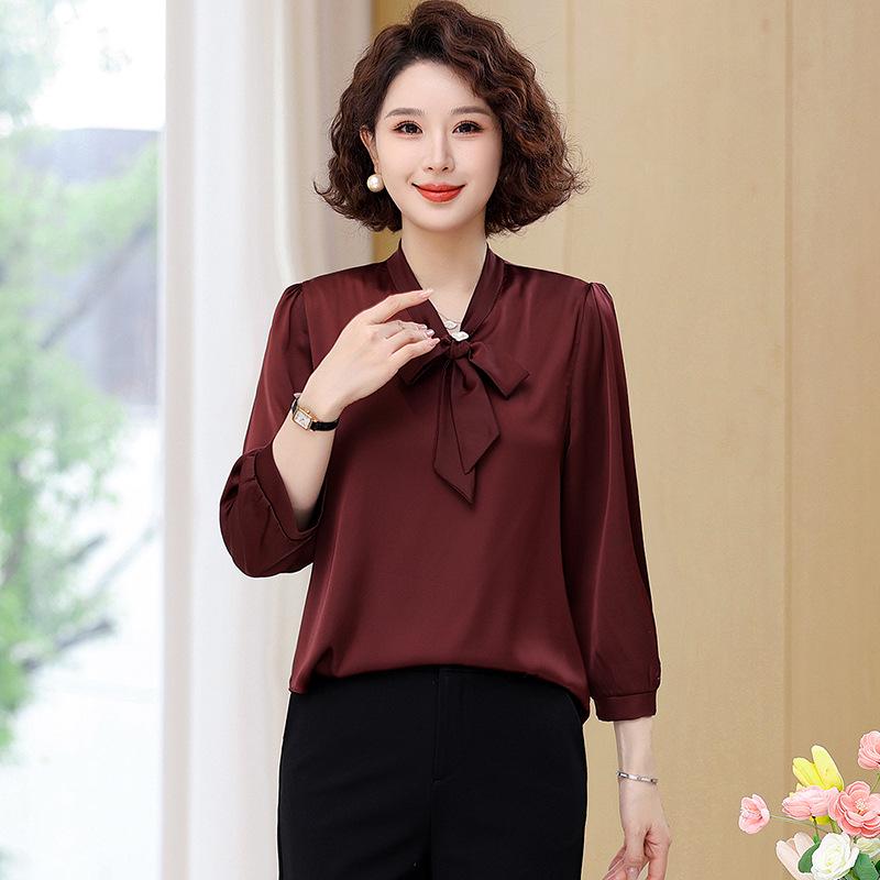2025 Spring/Summer Mid-Sleeve Satin Blouse for Moms – Faux Silk T-Shirt for Middle-Aged Women XXXL (240-260 lbs)
2025 Spring/Summer Mid-Sleeve Satin Blouse for Moms – Faux Silk T-Shirt for Middle-Aged Women XXXL (240-260 lbs)