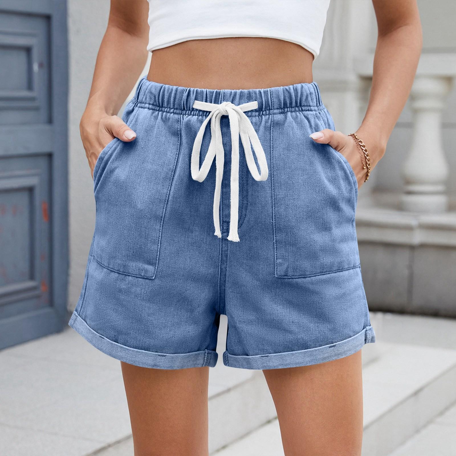 Women s Fashion Color Pocket Curled Edge Elastic Waist Strap Casual Denim Shorts XXL синій
Women s Fashion Color Pocket Curled Edge Elastic Waist Strap Casual Denim Shorts XXL синій