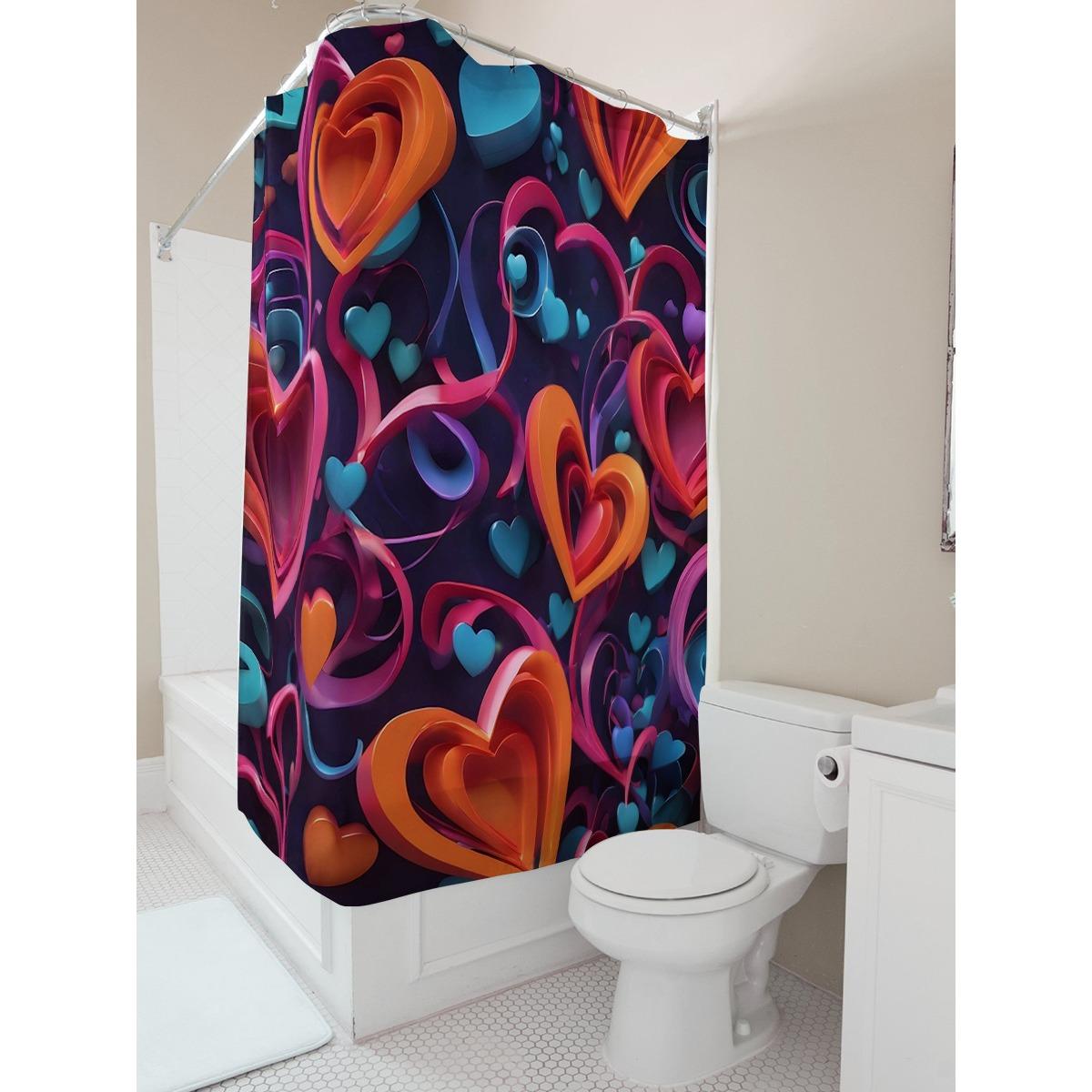 Colorful 3D Heart Pattern Waterproof Shower Curtain For Bathroom Decor W60H190(CM)-1 Pcs
Colorful 3D Heart Pattern Waterproof Shower Curtain For Bathroom Decor W60H190(CM)-1 Pcs