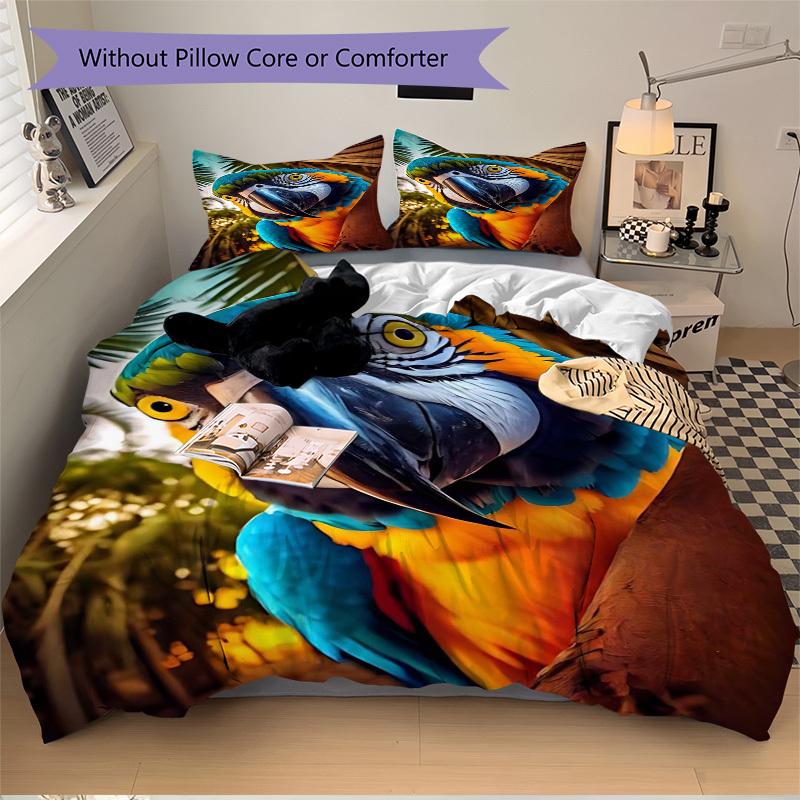 3pcs Anime Parrot Bedding Set - Includes One Quilt Cover and Two Pillowcases (No Core) - Polyester Fabric, Perfect for Bedroom and Guest Roo 135x200cm
3pcs Anime Parrot Bedding Set - Includes One Quilt Cover and Two Pillowcases (No Core) - Polyester Fabric, Perfect for Bedroom and Guest Roo 135x200cm