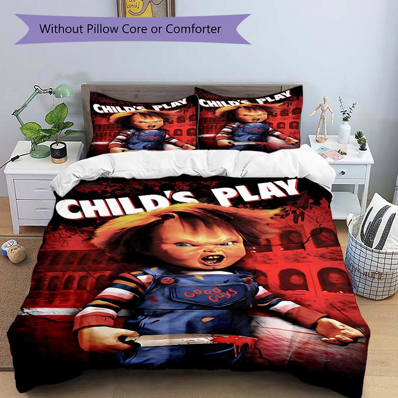 3pcs Chucky Child s Play Quilt Cover Set - Soft and Cozy Bedroom, Guest Room and Dorm Decorative Bedding 3-Piece Set 1 Quilt Cover + 2 Pillow Sha 135x200cm
3pcs Chucky Child s Play Quilt Cover Set - Soft and Cozy Bedroom, Guest Room and Dorm Decorative Bedding 3-Piece Set 1 Quilt Cover + 2 Pillow Sha 135x200cm