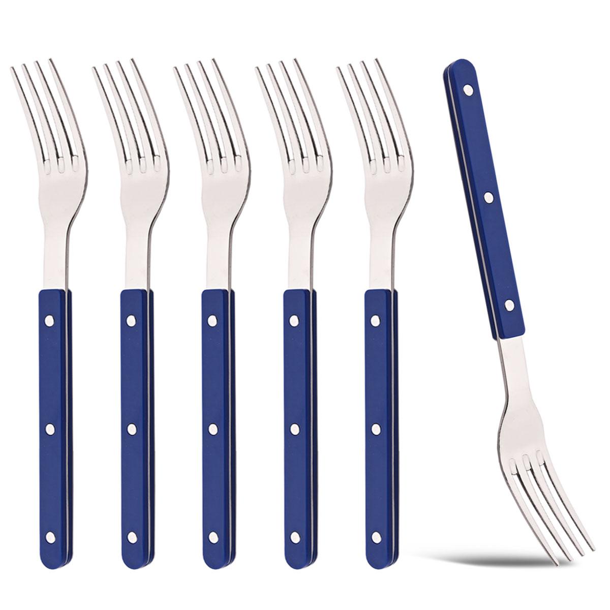 6-Piece Vintage Stainless Steel Flatware Set with Rivet Blue Handle Mirror Polished for Home Party Restaurant 17.8cm - dessert fork синий
6-Piece Vintage Stainless Steel Flatware Set with Rivet Blue Handle Mirror Polished for Home Party Restaurant 17.8cm - dessert fork синий