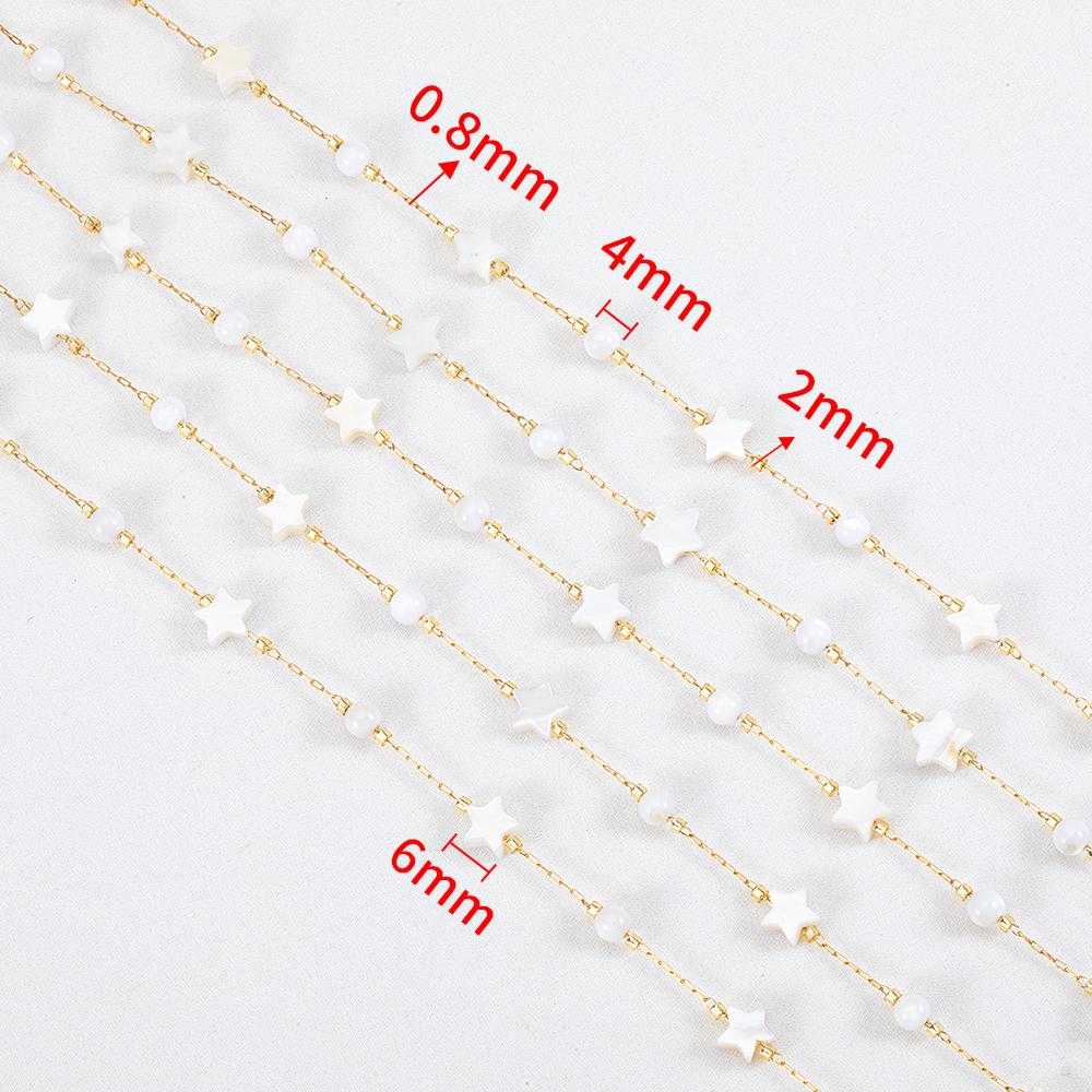 1M Stainless Steel White Shell Chain Heart Star Beaded Natural Shell Chains Necklaces Bracelets DIY Boho Jewelry Making Supplies зірка
1M Stainless Steel White Shell Chain Heart Star Beaded Natural Shell Chains Necklaces Bracelets DIY Boho Jewelry Making Supplies зірка