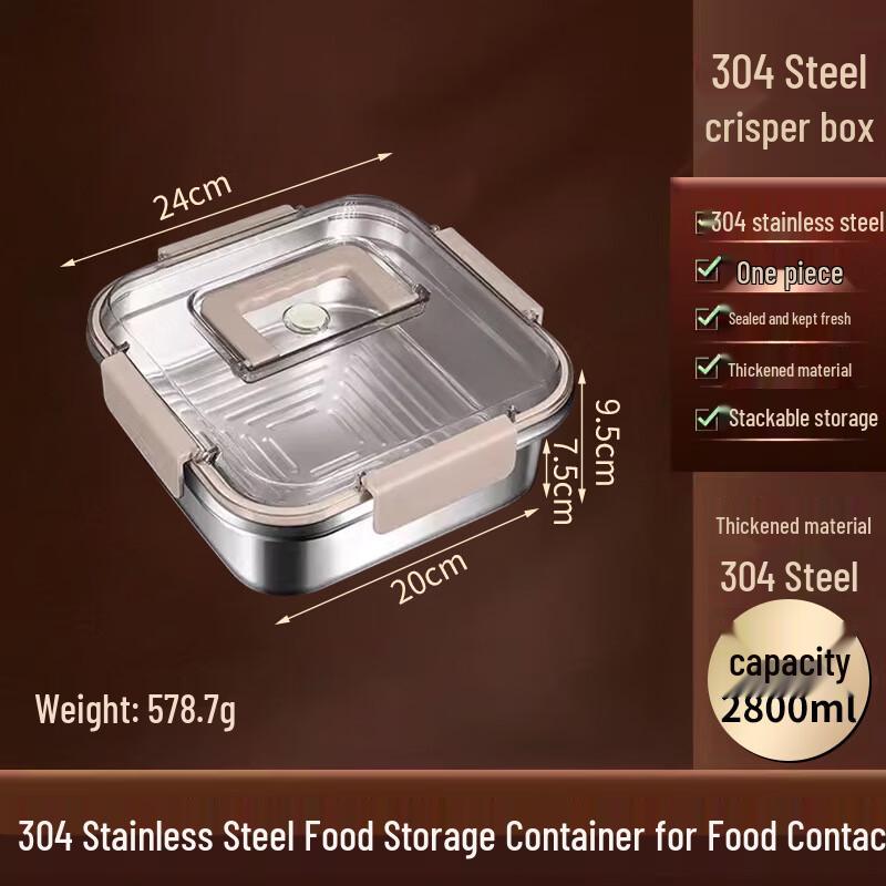 Stainless Steel Food Storage Container 2800ml
Stainless Steel Food Storage Container 2800ml