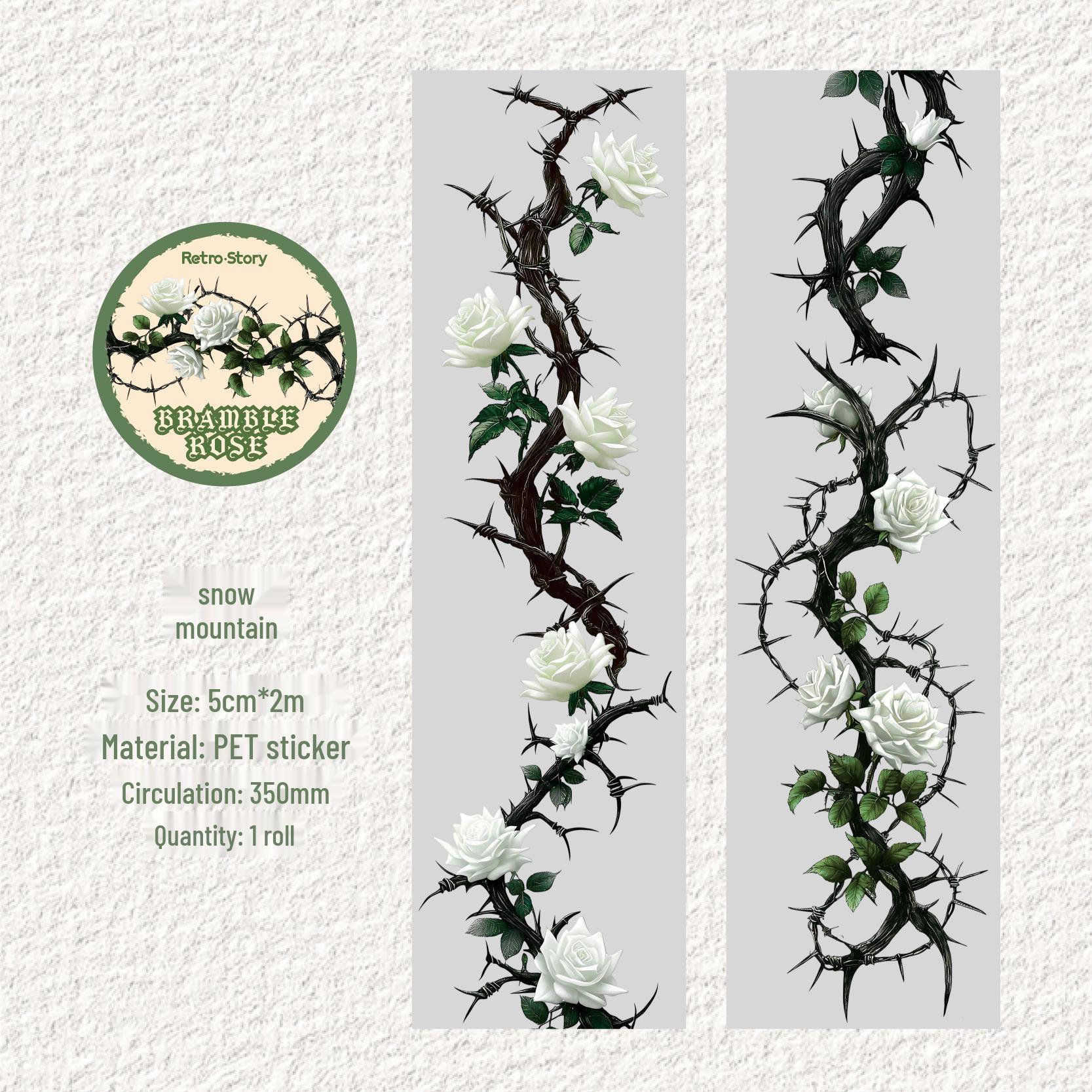 RetroStory Thorns & Roses Floral Die-Cut Washi Tape - 6 Styles for DIY Journals
RetroStory Thorns & Roses Floral Die-Cut Washi Tape - 6 Styles for DIY Journals