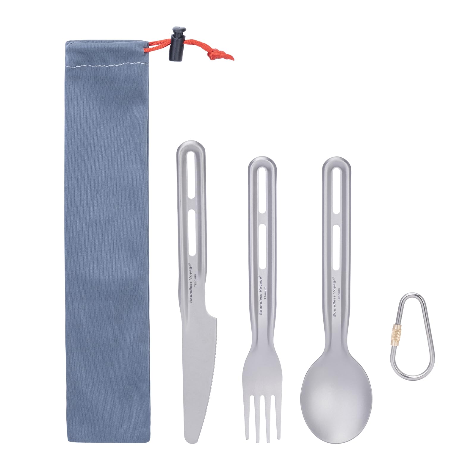 Boundless Voyage Titanium Cutlery Set with Carabiner Compact Titanium Tableware Outdoor Cookware Camping Cutlery Set Camping Supplies with Storage Bag
Boundless Voyage Titanium Cutlery Set with Carabiner Compact Titanium Tableware Outdoor Cookware Camping Cutlery Set Camping Supplies with Storage Bag
