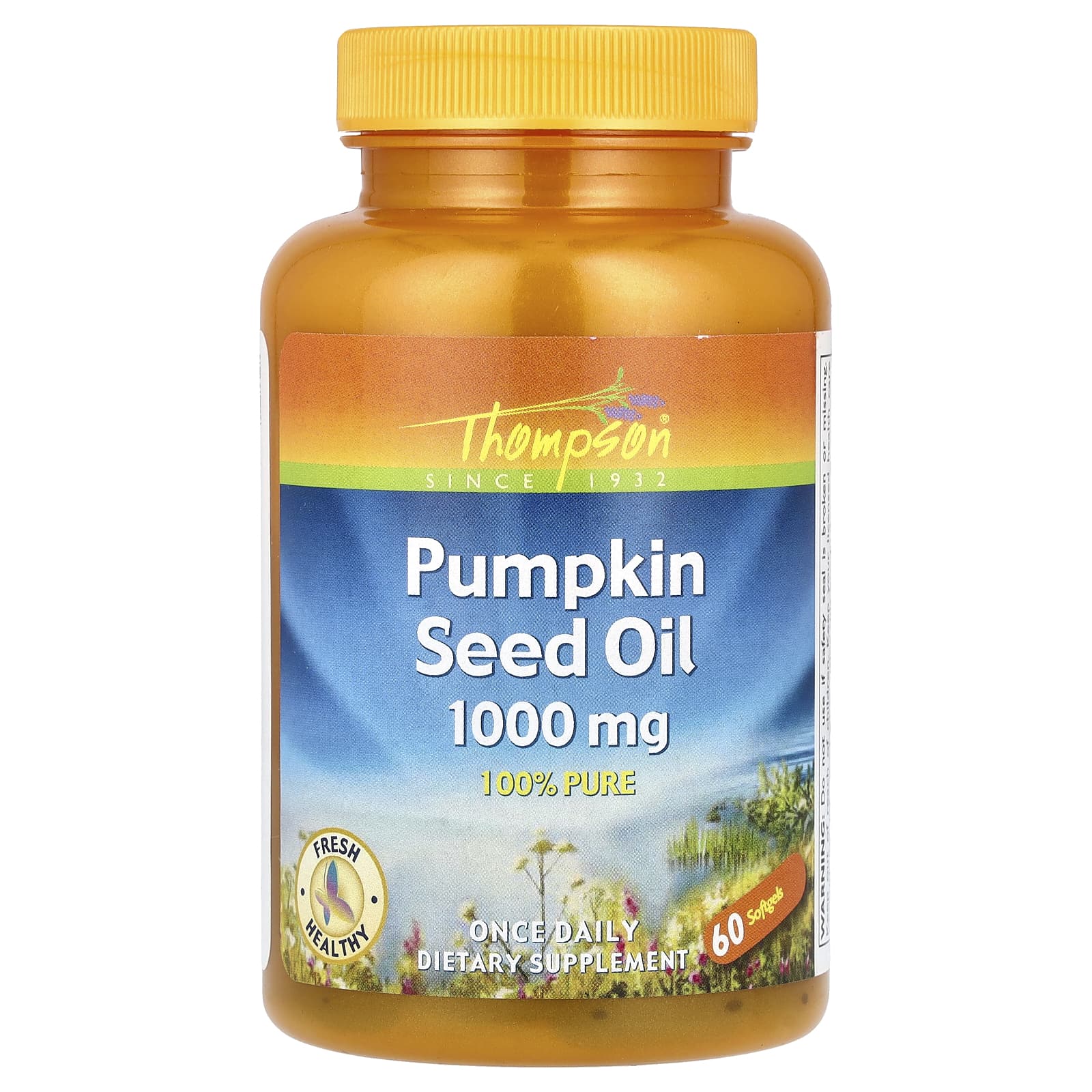 Thompson, Pumpkin Seed Oil, 1,000 mg, 60 Softgels
Thompson, Pumpkin Seed Oil, 1,000 mg, 60 Softgels