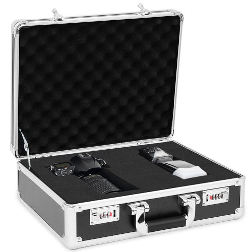 Rxakudedo Large Aluminum Attache Case/Tool Case with Block Cushion, Black, Password Entry, 16.5 Long x 5.5 Wide x 13.5 High
Rxakudedo Large Aluminum Attache Case/Tool Case with Block Cushion, Black, Password Entry, 16.5 Long x 5.5 Wide x 13.5 High