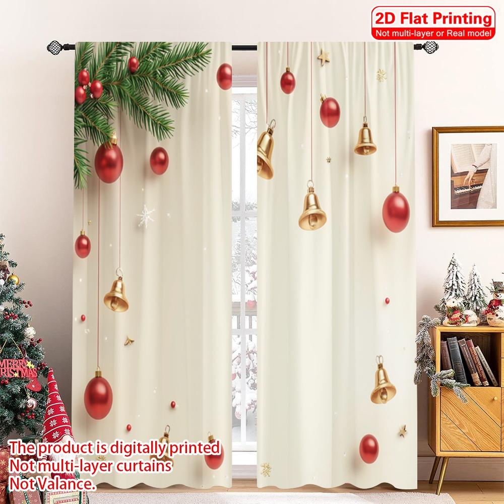 2pcs 2D flat printing Christmas Party Curtain Golden Christmas Ornaments Bells Polyester Without Electricity Party Decorations 52.50×116.00 CM 2pcs
2pcs 2D flat printing Christmas Party Curtain Golden Christmas Ornaments Bells Polyester Without Electricity Party Decorations 52.50×116.00 CM 2pcs